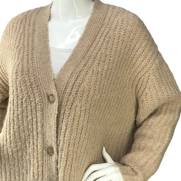 Jenni Kayne Women Size XS Cardigan Cocoon Sweater Knit Alpaca Wool Blend Oatmeal